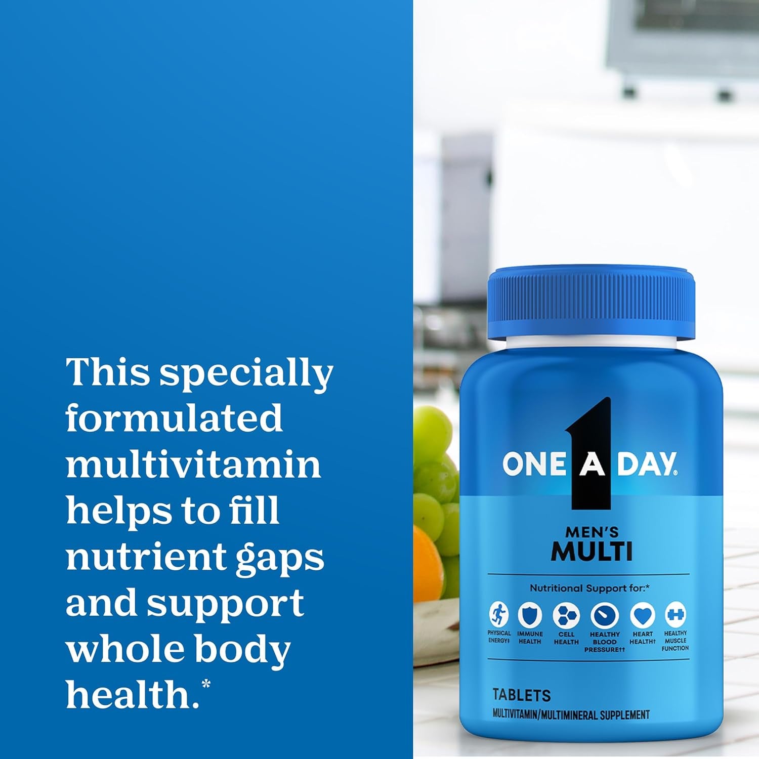 Multivitamin for Men - Daily Mens Multivitamins with Vitamin D, Zinc, Folic Acid, and B Vitamins, Physical Energy Support, 200 Ct (Packaging May Vary)