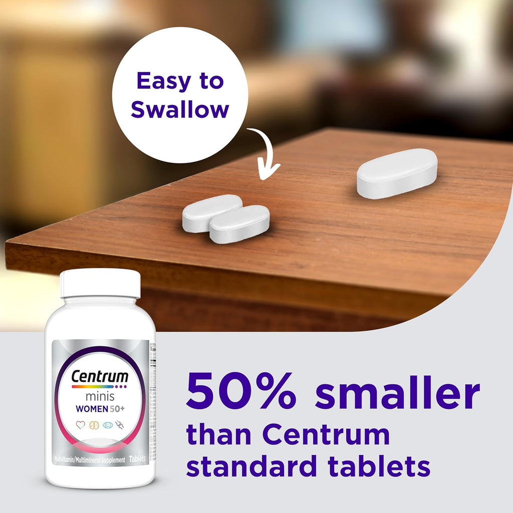 Minis Silver Women'S Multivitamin for Women 50 Plus, Multimineral Supplement with Vitamin D3, B Vitamins, Non-Gmo Ingredients, Supports Memory and Cognition in Older Adults - 280 Ct