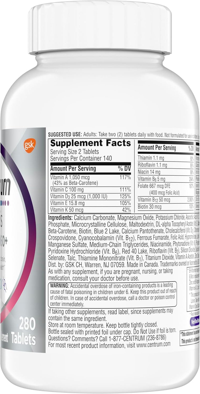 Minis Silver Women'S Multivitamin for Women 50 Plus, Multimineral Supplement with Vitamin D3, B Vitamins, Non-Gmo Ingredients, Supports Memory and Cognition in Older Adults - 280 Ct