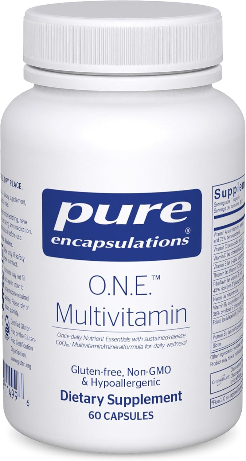O.N.E. Multivitamin - Once Daily Multivitamin with Antioxidant Complex Metafolin, Coq10, and Lutein to Support Vision, Cognitive Function, and Cellular Health* - 60 Capsules