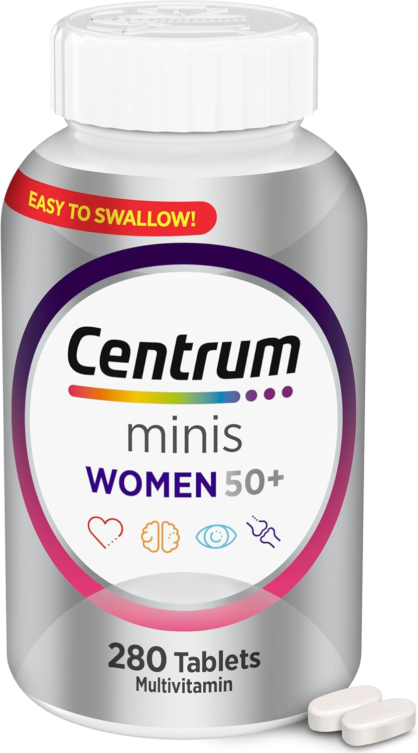 Minis Silver Women'S Multivitamin for Women 50 Plus, Multimineral Supplement with Vitamin D3, B Vitamins, Non-Gmo Ingredients, Supports Memory and Cognition in Older Adults - 280 Ct