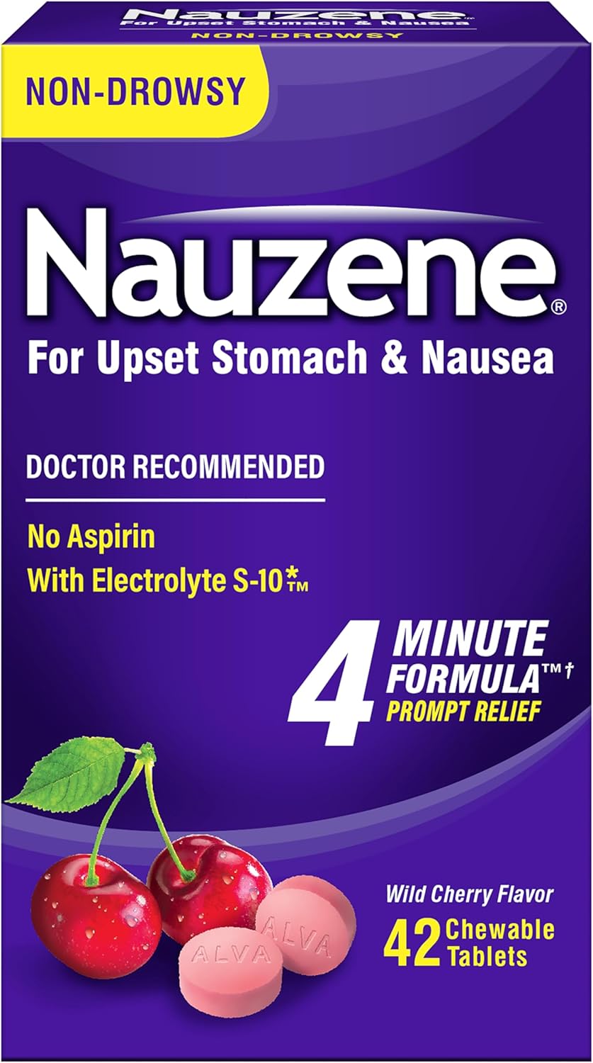 Nauzene Non-drowsy Upset Stomach & Nausea Relief Chewable Tablets