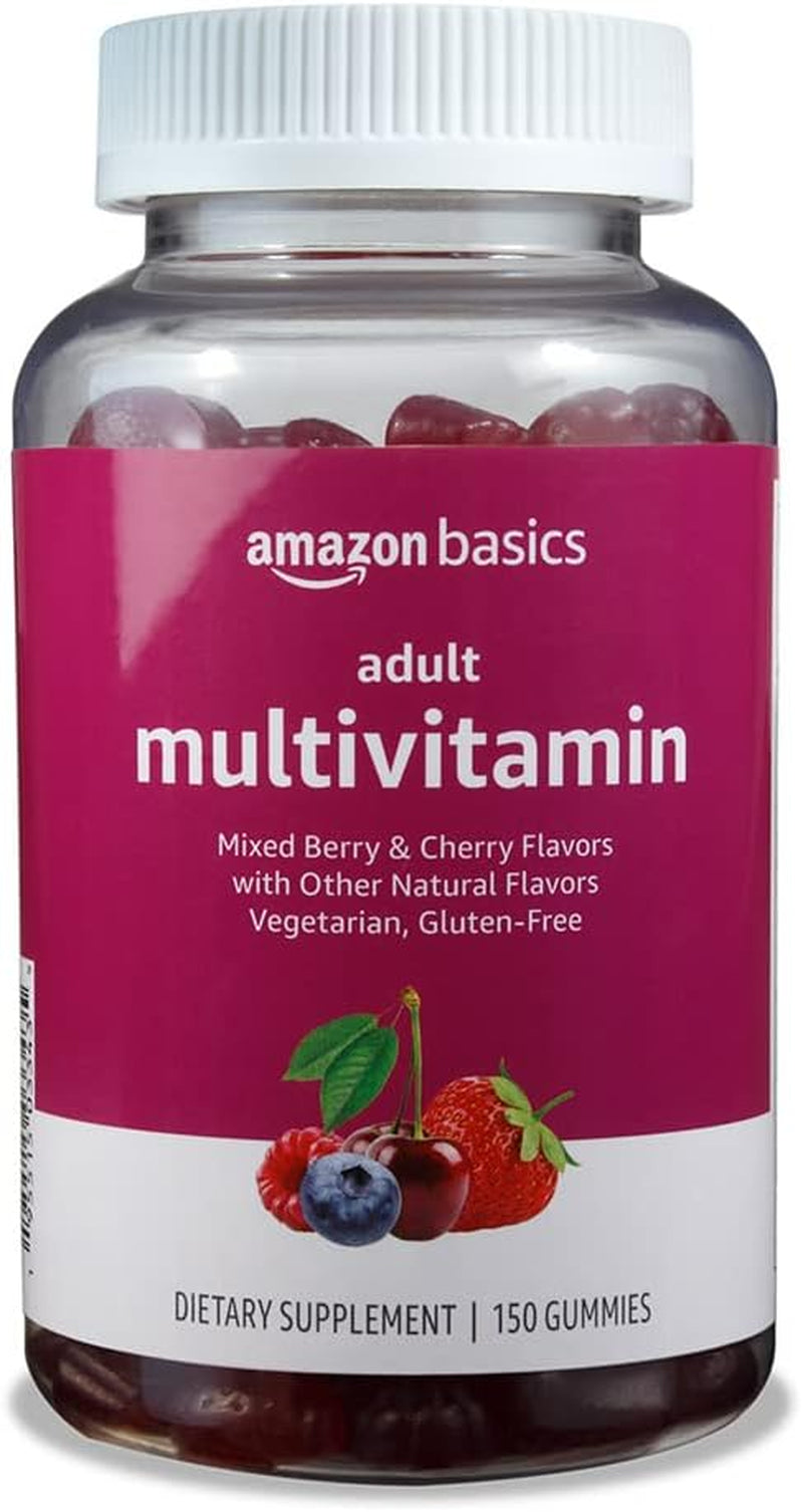 Adult Multivitamin Gummies, Mixed Berry & Cherry, 150 Gummies, 75-Day Supply, Pack of 1 (Previously Solimo)