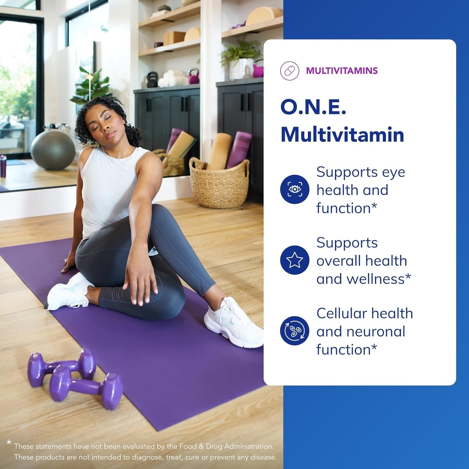 O.N.E. Multivitamin - Once Daily Multivitamin with Antioxidant Complex Metafolin, Coq10, and Lutein to Support Vision, Cognitive Function, and Cellular Health* - 60 Capsules