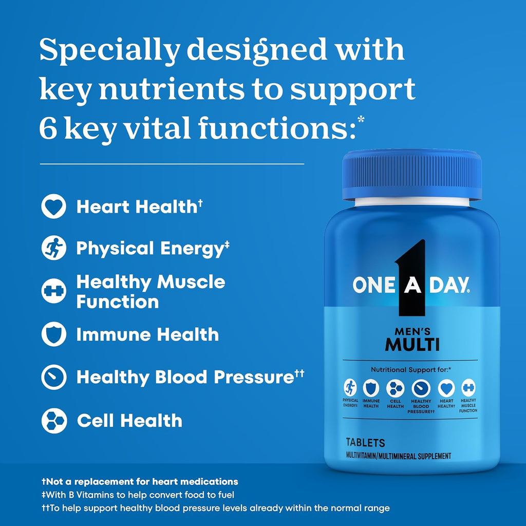 Multivitamin for Men - Daily Mens Multivitamins with Vitamin D, Zinc, Folic Acid, and B Vitamins, Physical Energy Support, 200 Ct (Packaging May Vary)